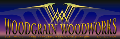 Custom Cabinets and Kitchen Islands by Woodgrain Woodworks Logo