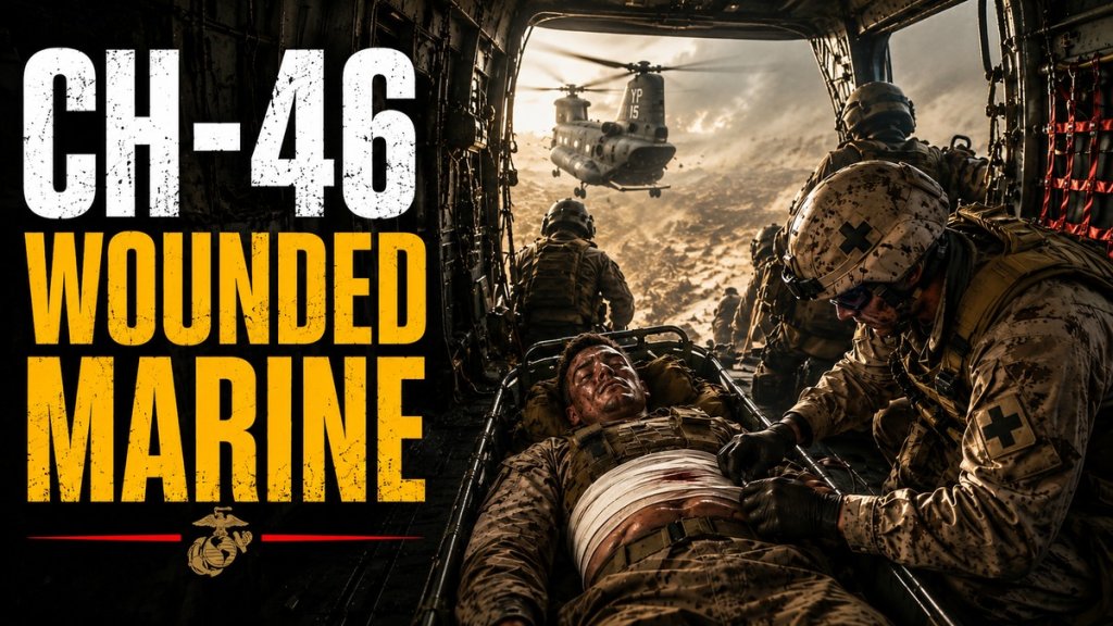 Wounded Marine Aboard the CH-46 — A Race to Safety