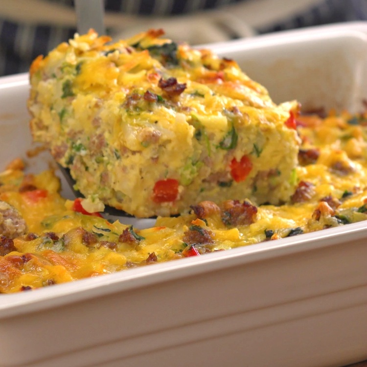 Sausage, Egg & Cheese Hash Brown Breakfast Casserole