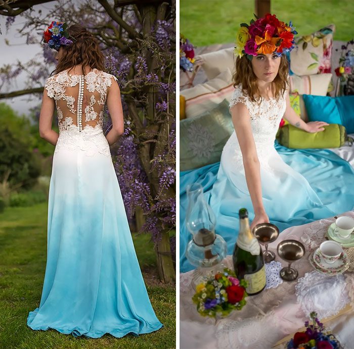 This Dip Dyed Wedding Dress Trend Is So Gorgeous