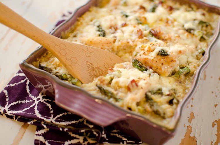 asparagus chicken quinoa bake