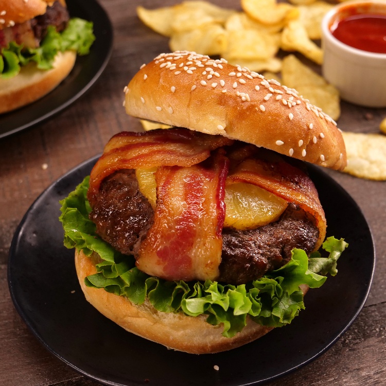BaconWrapped Pineapple Burger