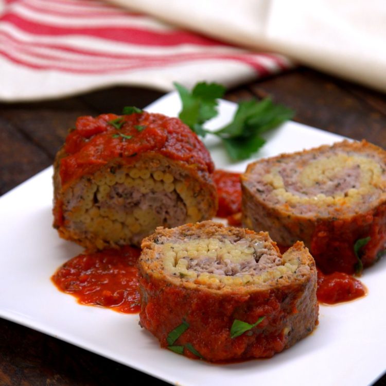 PastaStuffed Meatloaf Roll