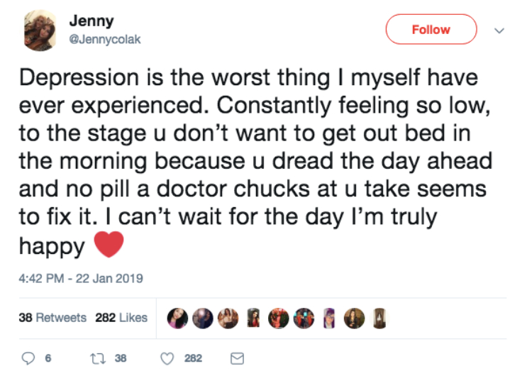 tweets about living with depression
