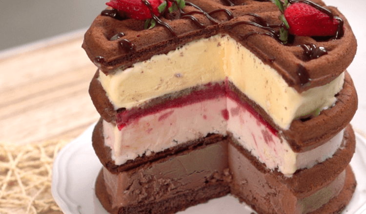 Waffle Ice Cream Cake