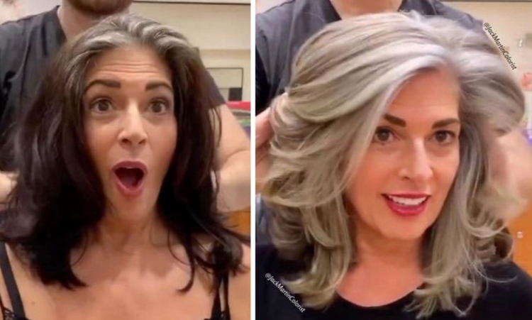 Hairdresser Helped These 21 Clients Embrace Their Grey Roots With His ...