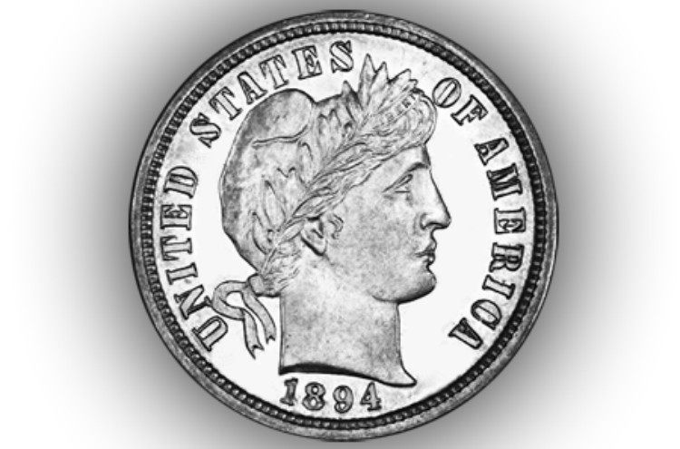 Image of 1894 S Barber dime.