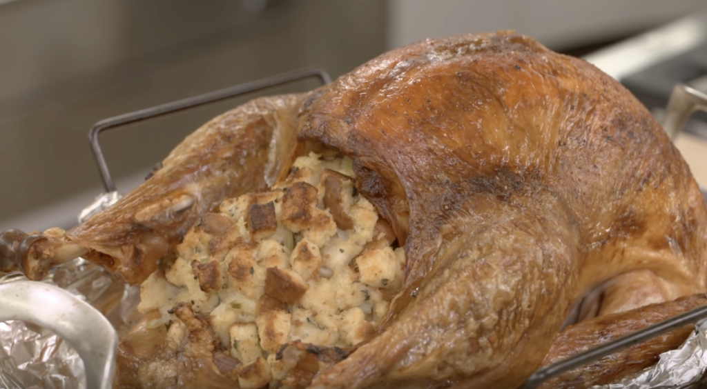 Chef Cooking Stuffing on the Side Instead of Stuffing the Bird