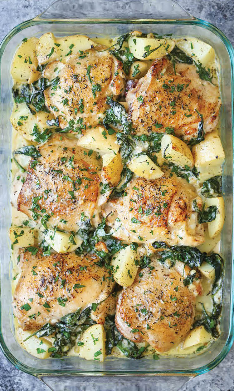 chicken potatoes garlic parmesan cream sauce