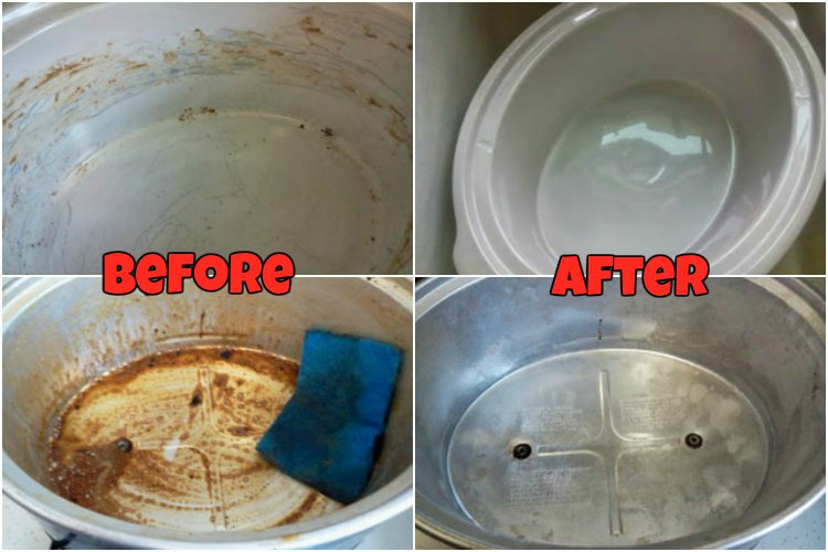 Cleaning Crock Pot Before and After