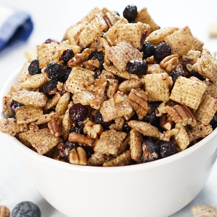 Blueberry Chex Party Mix 3 Ways