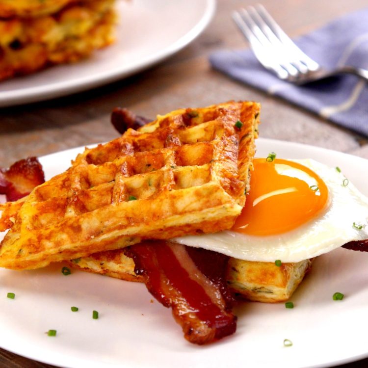 Egg Cheese Hash Brown Waffles