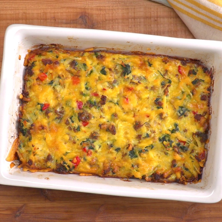 Sausage, Egg & Cheese Hash Brown Breakfast Casserole