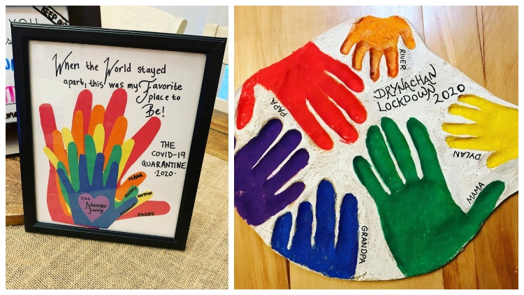 2020-2021 DIY Painted Family Handprint Kit When the World Had to Stay Apart  Our Favorite Place Was Together 