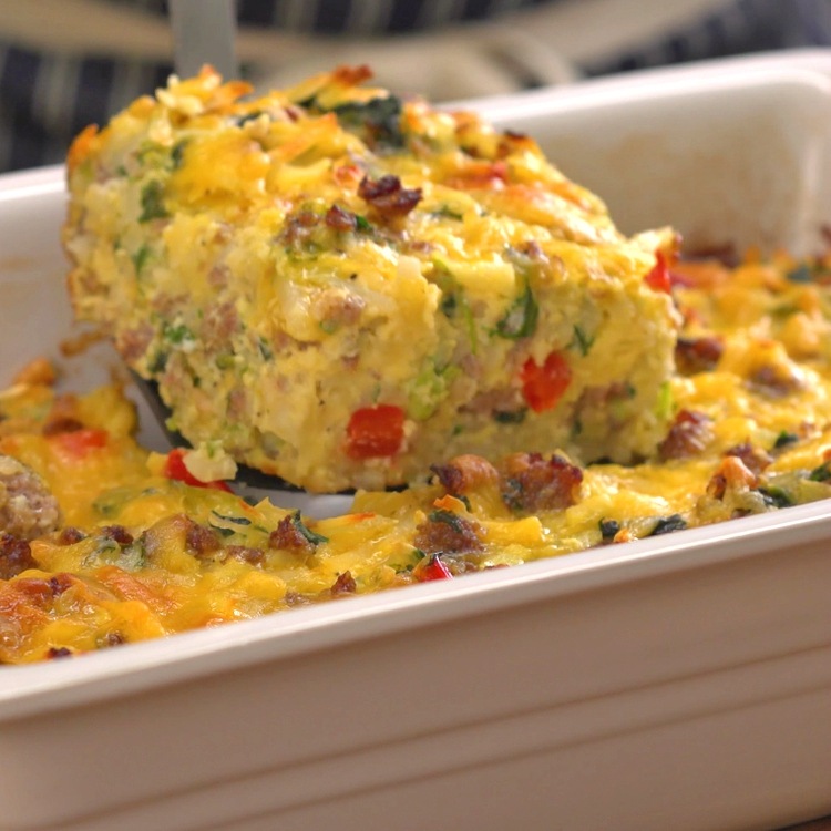 Sausage Egg Cheese Hash Brown Breakfast Casserole