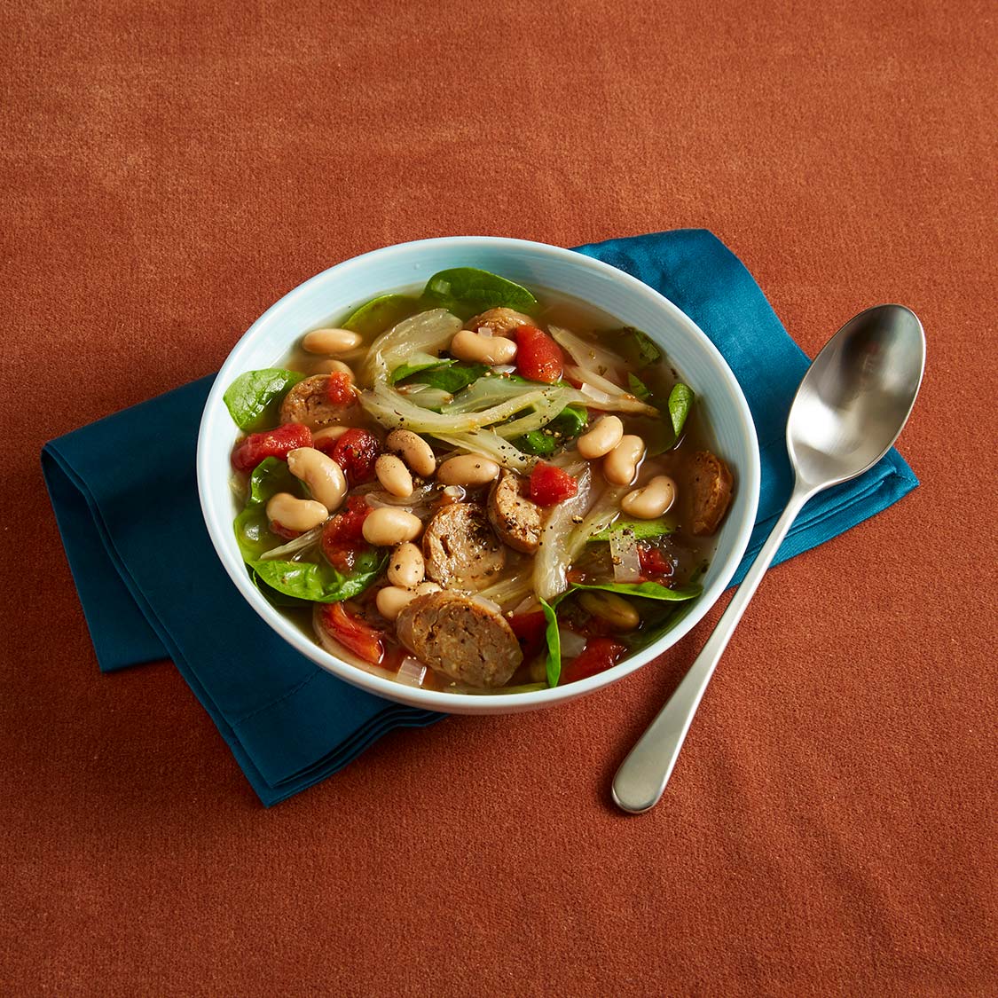 Slow Cooker White Bean and Chicken Sausage Soup with Fennel recipe