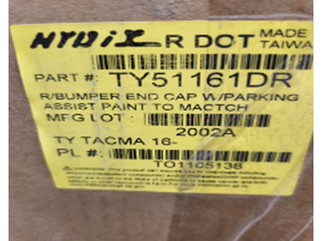 2021 Toyota Tacoma Bumper End Cap