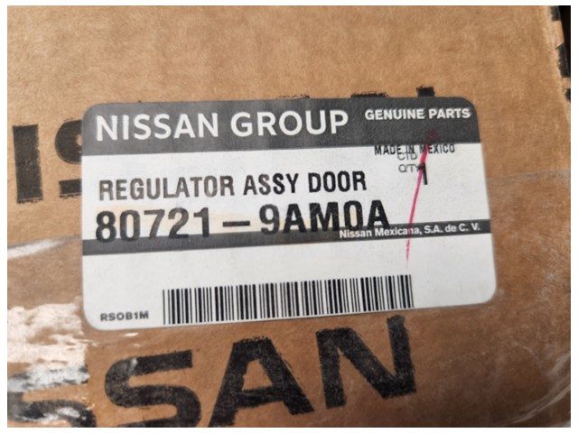 2013 Nissan Sentra Front Window Regulator