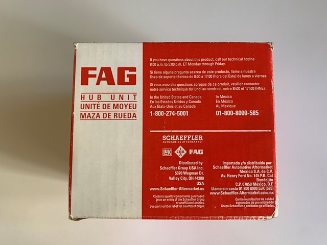 Wheel Bearing and Hub Assembly Front FAG 805787E.