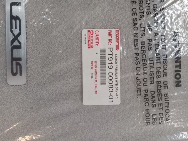 2008 Lexus LS 600h Floor Mats