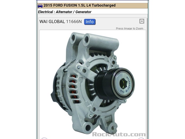 2015 Ford Fusion Alternator