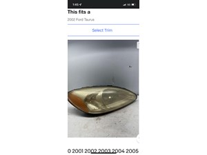 2002 Ford Taurus Headlight