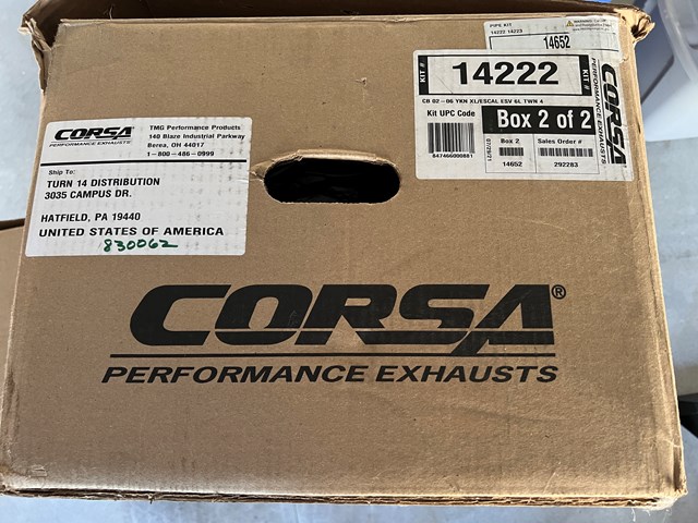 14222 CORSA PERFORMANCE EXHAUST FOR 6.0 LITER V8 GMC YUKON XL DENALI, CADILLAC E