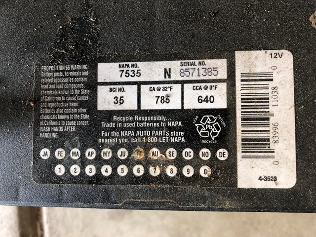 NAPA The Legend Professional Battery