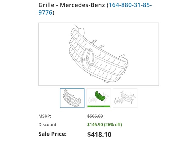 2010-2012 Mercedes GL550 Grille brand new 
