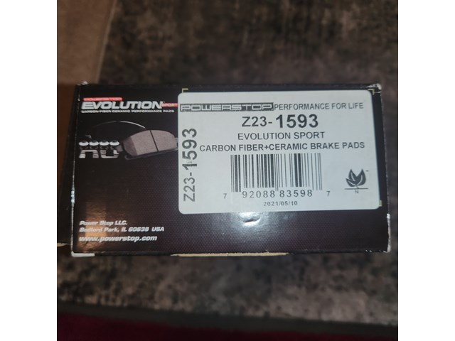 PowerStop Z23-1593 EVOLUTION SPORT CARBON-FIBER BRAKE PADS FRONT