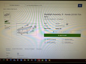 2012-2014 Honda CRV Headlight