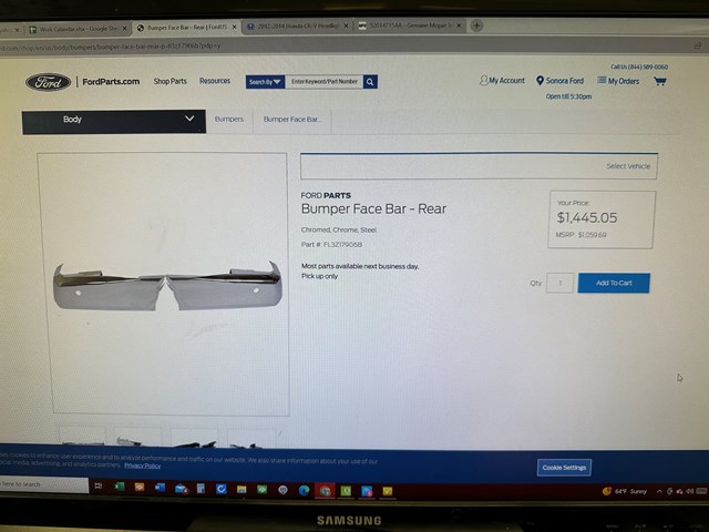 2015-2020 Ford F150 Rear Bumper FACE BAR (1)