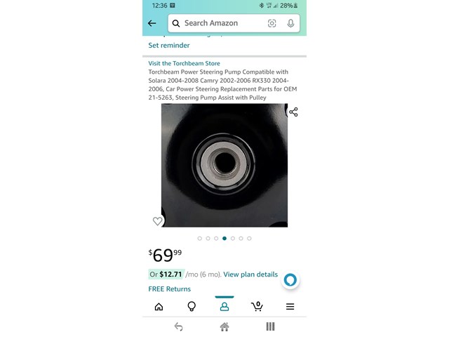 2004 Toyota Solara Power Steering Pump
