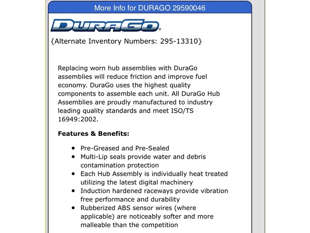 2007 Nissan Murano Front Wheel Bearing Pair