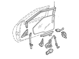  20731961 LH Frt Door Wind Run Channel  85-91 Buick/Olds/Pont C, H-body 4 door  