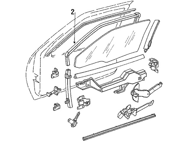 10232230 NOS RH FRONT DOOR WINDOW RUN CHANNEL  90-95 W 4 DOOR SEDAN