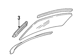 10158435 NOS LH WINDSHIELD MOLDING  90-97 W 4 DOOR