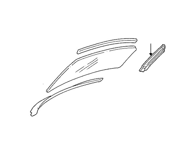 10158434 NOS RH WINDSHIELD MOLDING  90-97 W 4 DOOR