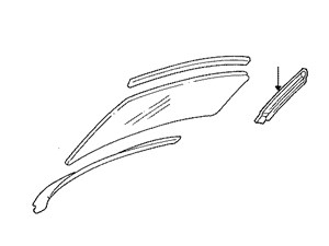 10158434 NOS RH WINDSHIELD MOLDING  90-97 W 4 DOOR