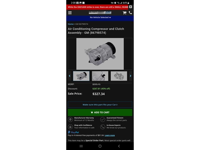 2019 GMC Sierra 1500 AC Compressor