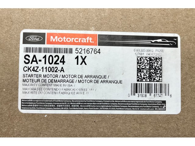 2012 Ford F150 Starter