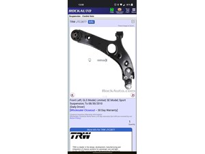 2011 Hyundai Sonata Front Left Control Arm