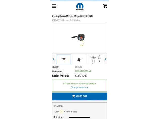 2019 Dodge Charger Steering Column Trim