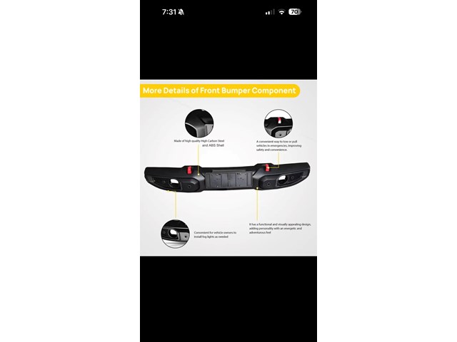 2018-23 Jeep Wrangler Front Bumper