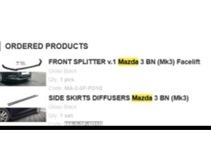 2018 Mazda Mazda3 - Parts