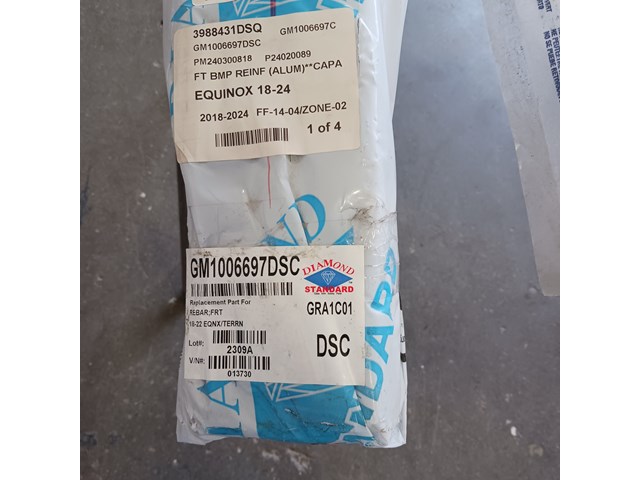 2020 Chevy Equinox Front Bumper Reinforcement Aluminum