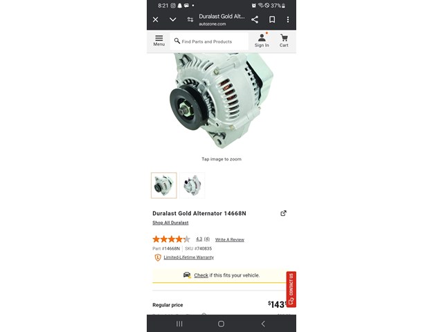 2002 Mercedes C230 Alternator