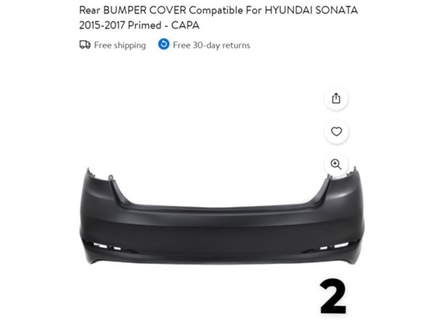 2015 -2017 Hyundai Sonata Rear Bumper Reinforcement