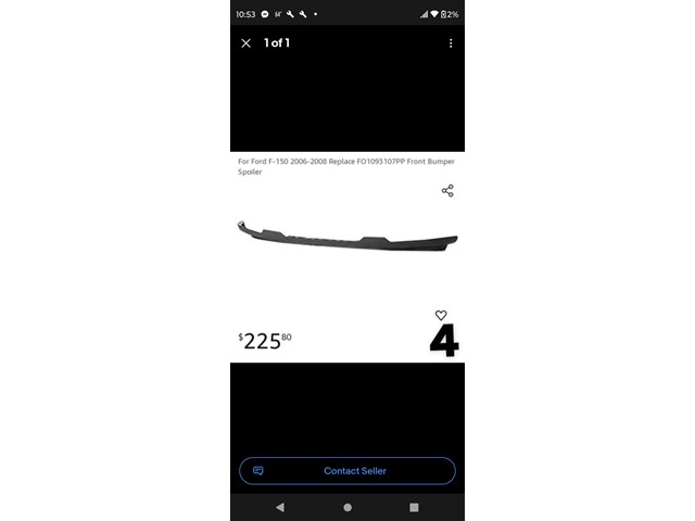 Front bumper spoiler for a 2006-2008 Ford F150 Spoiler