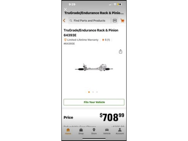 2012 Ford Fusion Power Steering Rack